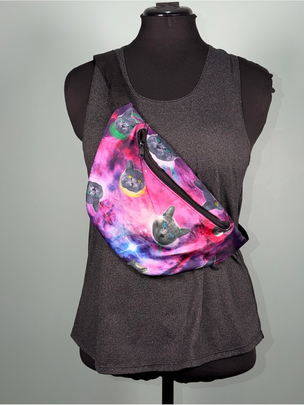 Space Cats Galaxy Print Multicolor Nylon Waist Pack